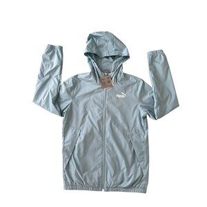 Puma Women's Solid Windbreaker Zip-Front Jacket Blue XS New